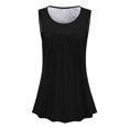 thumbnail image 5 of AOMPMSDX Tank Tops For Women Crew Neck Floral Printed Loose Flowy Cute Tunic Pleated Vest Black Sleeveless Basic Camisole Top S, 5 of 6