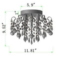 thumbnail image 3 of Lámpara de techo de cristal Q&S empotrada de 3 luces cromo, 3 of 9