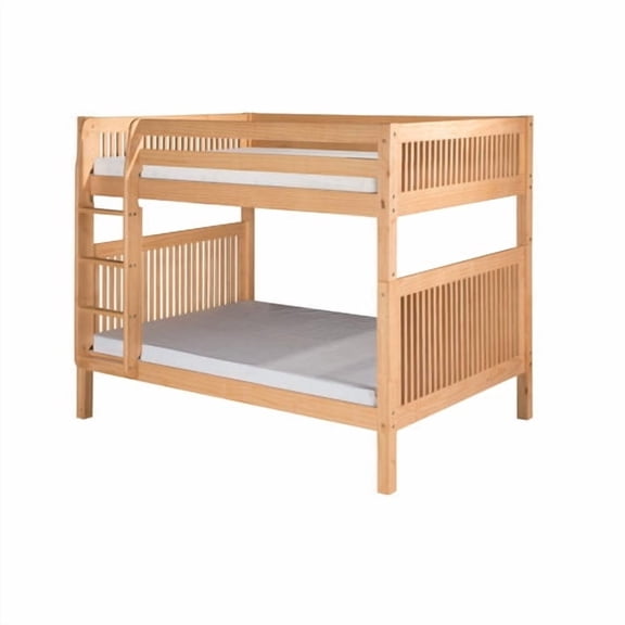 Camaflexi Full over Full Bunk Bed - Mission Headboard - Natural Finish