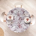 thumbnail image 4 of Ambesonne Flowers Fitted Round Tablecloth, Soft Lily Ornament Pastel, 40"- 44" Diameter, Coral Pale Mauve and Dimgray, 4 of 5