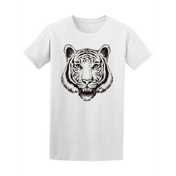 Tiger Face Sketch T-Shirt Men -Image by Shutterstock, Male 3X-Large