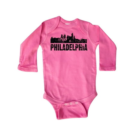 

Inktastic Philadelphia Skyline Grunge Gift Baby Boy or Baby Girl Long Sleeve Bodysuit