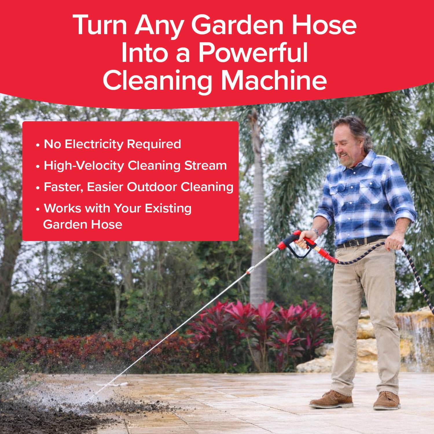 Pocket Hose Arrow, Turn Any Garden Hose Into a Powerful Washer, 4 Precision Tips