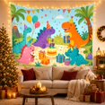 thumbnail image 3 of Tropical Dinosaur Birthday Party with Balloons and Cake, Joyful Illustration for Dinosaur Lovers, Kids Wall Decor, Birthday Gift, Tapestry Wall Hanging for Nursery and Playroom, 3 of 7