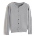 thumbnail image 6 of Wutalume Women's Solid Color Long Sleeve Mid Length Cardigan Top Jacket, Lightweight Open Front Layer, Versatile Cover Up for Indoor and Outdoor,Gray XL, 6 of 7
