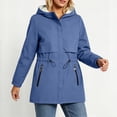 thumbnail image 6 of Windbreaker Jacket Women Outdoor Plus Size Hooded Long Sleeve Solid Color Double Sided Coat Winter Sports Casual Jacket Outerwear with Pockets, 6 of 10