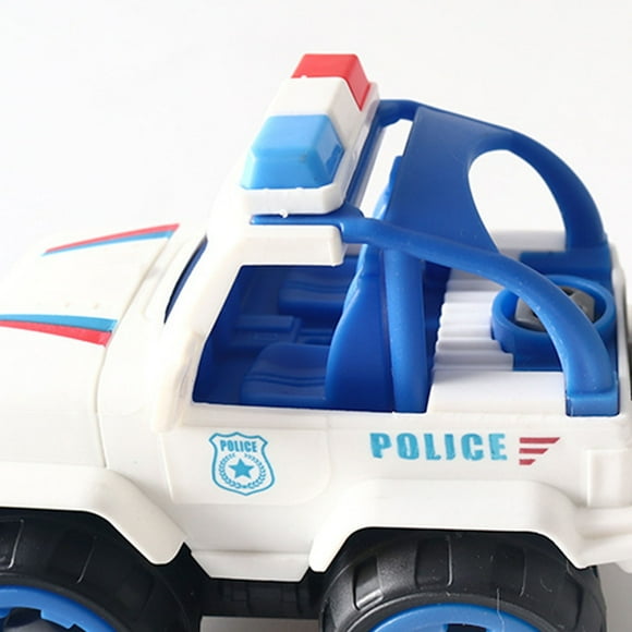 Coche de policía de juguete para niños, 4 piezas, vehículo de policía para niños, juguete de helicóptero ensamblado, confiabilidad excepcional