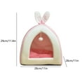 thumbnail image 3 of Pet Bed, Self-Warming 2 in 1 Cat Tent Cave for Kittens and Small Dogs, 11 x 11 x 12 inches Triangle Feline House Hut with Washable Cushion for Indoor Outdoor, Pink, 3 of 6