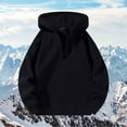 thumbnail image 2 of Fanxing 1/4 Zip Hoodies for Women Y2K Casual Loose V Neck Long Sleeve Solid Color Hooded Pullover Sweatshirts Black L, 2 of 4