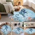 thumbnail image 5 of Seahorse 4FT Round Area Rugs for Living Room Coral Starfish Ocean Coastal Ultra-Thin Non-Slip Round Rugs Machine Washable Low Pile Circle Carpet for Bedroom Kitchen Nursery, 5 of 9