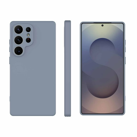 For Samsung Galaxy S25 Silicone Case, Njjex Shockproof Rugged Soft Gel Rubber Cover, Ultra Slim Anti-Scratch Protective Case with Microfiber Lining ,Precise Cutouts-Gray