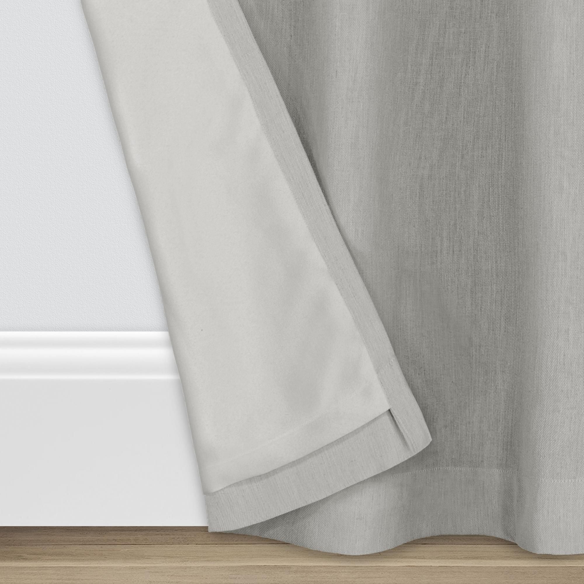 Eclipse Hadley 100% Blackout Curtain Panel, Linen Blend Grommet Window Curtain, 1 Panel, 50 In Wide x 63 In Long, Light Grey
