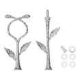 thumbnail image 1 of Uxcell Soporte para Pasteles de 2 Niveles con Mango, Juego de Soportes de Metal para Pasteles, Plato para Postres de Cupcakes, Plateado, 1 of 7