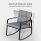 thumbnail image 2 of Zocalo Juego de bistró mecedor de 4 piezas, muebles de patio de acero negro, sillas de porche con mesa de centro de vidrio y cojín de respaldo, para balcón, jardín, terraza y patio,amarillo, 2 of 8