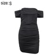 thumbnail image 2 of Dinheiro Vestido con Hombros Descubiertos para Mujer, Mini Vestidos Elegantes De Cóctel De Cintura Alta,M, 2 of 7