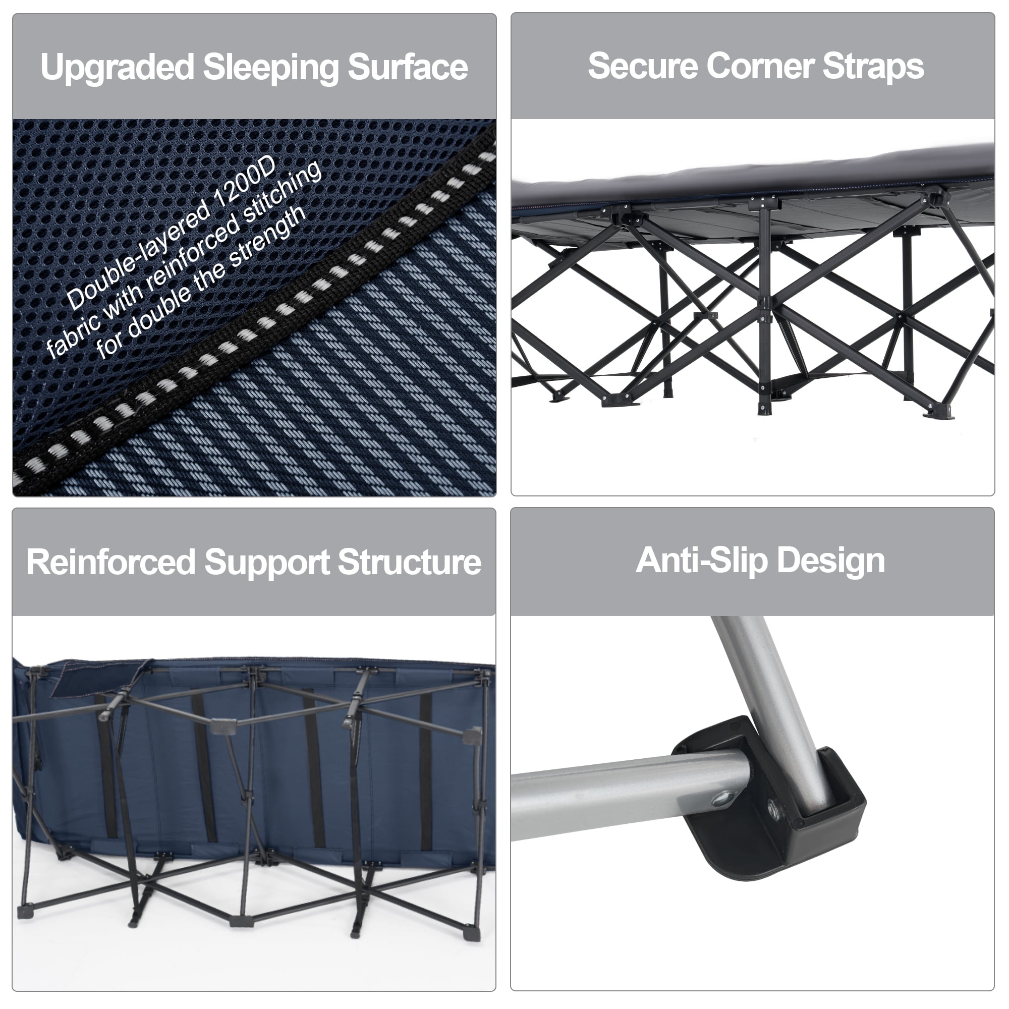Sprint Demon Folding Camping Cot with Mattress for Adults, 900 lb Heavy Duty Portable Guest Bed for Camping, Home & Travel