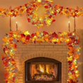 thumbnail image 1 of 2 Pack Fall Decor For Home Thanksgiving Decorations Lighted Fall Garland Maple Leaves Total 20ft 40 Led Battery Operated Indoor Outdoor String Lights, 1 of 5