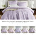thumbnail image 5 of Regency Heights Twin/Twin-XL Comforter Sets, Reversible 2 Piece Extra Soft Dorm Bedding Set, Chambray Print Purple Comforter Bed Set with Pillow Shams, 5 of 11