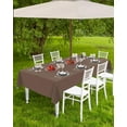 thumbnail image 4 of Brown Outdoor Tablecloth with Umbrella Hole and Zipper, Solid Color Table Cover for Rectangle Tables Waterproof Tabletop Collection for Patio, Garden, Picnic, Camping 60 x 84 inch, 4 of 6