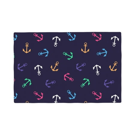 

Placemats Set of 4 colorful anchors cute print Heat Resistant Non - Slip Place mats Waterproof table mat for Kitchen Dining-4片装