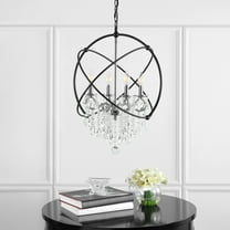 SAFAVIEH Sabina 4 Light Mid-Century Modern Pendant, Nickel/Black