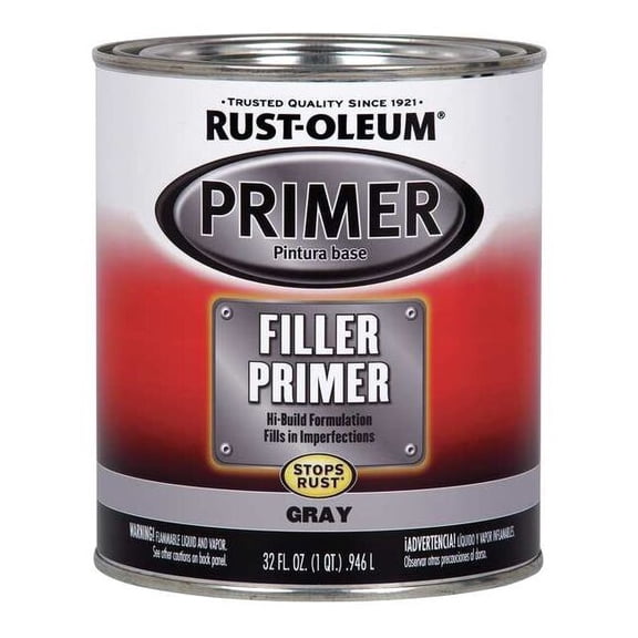 Rust-Oleum Filler Primer, Gray, 1 Qt. 254863