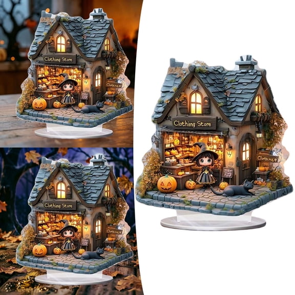 Halloween Pumpkin Ghost House Decoration 2D Acrylic Bedroom Desktop Gift