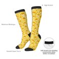 Adobk Cool Duck With Yellow Strip Print Knee High Socks Athletic Tube