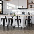 thumbnail image 4 of Andeworld Furniture Swivel Metal Bar Stools Kitchen Counter Height Stools Industrial Barstools Set of 4 (Swivel 30 inch,Matte Black Wooden), 4 of 7