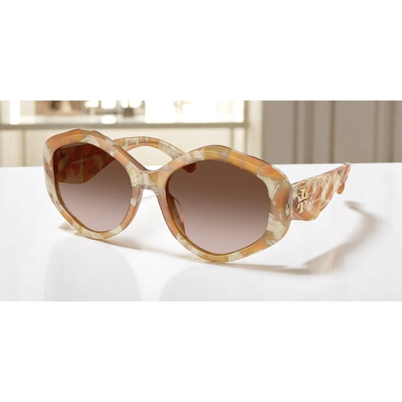 TORY BURCH TY7217U 194913 Honey Tortoise Brown Gradient 55 mm Women's Sunglasses