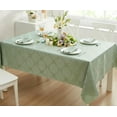 thumbnail image 4 of Newbridge Sage Green Ribbons and Bows Damask 60 x 84 inch Rectangle Fabric Tablecloth for Party, 4 of 9