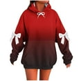 thumbnail image 2 of DAFPZW Women's Pullover Hoodies Gradient Color Long Sleeve Cute Bows Trendy Fall Fashion Tops Hooded Sweatshirts, 2 of 5