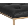thumbnail image 4 of Maklaine 39.5" Square Transitional Leather Ottoman in Vintage Black Night, 4 of 4