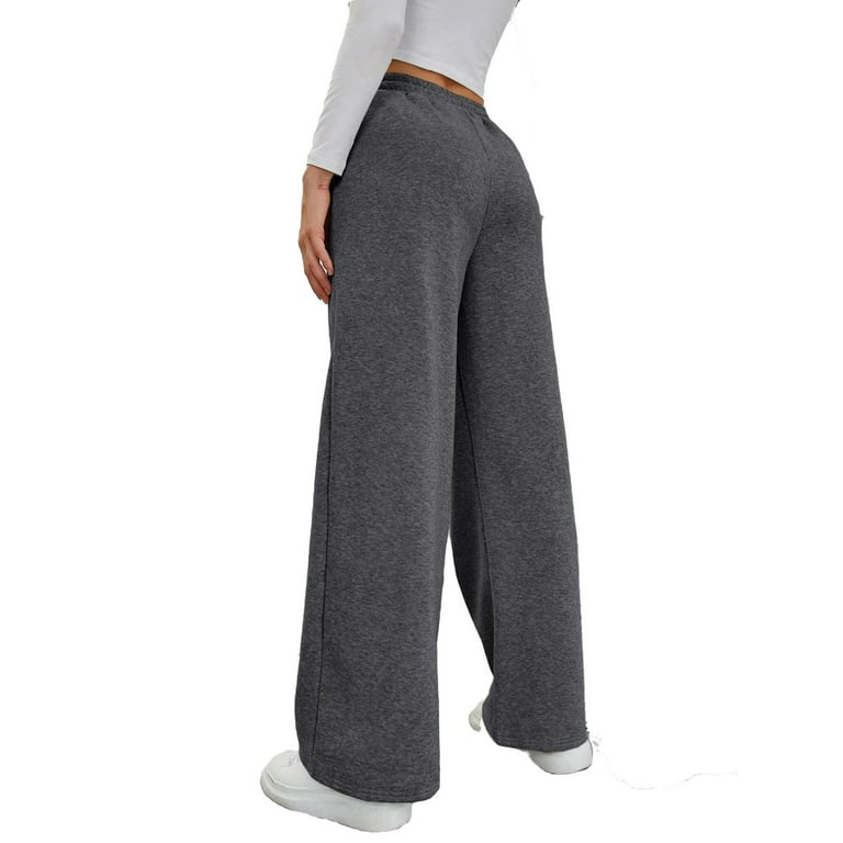 Women's Drawstring Sweatpants Wide Leg Workout Pants XS
