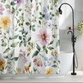 thumbnail image 2 of Watercolor Flower Fabric Shower Curtain Spring Flower Washable Shower Curtains for Bathroom, Waterproof Bath Curtain with Hooks Home Decor 72x72in, 2 of 8