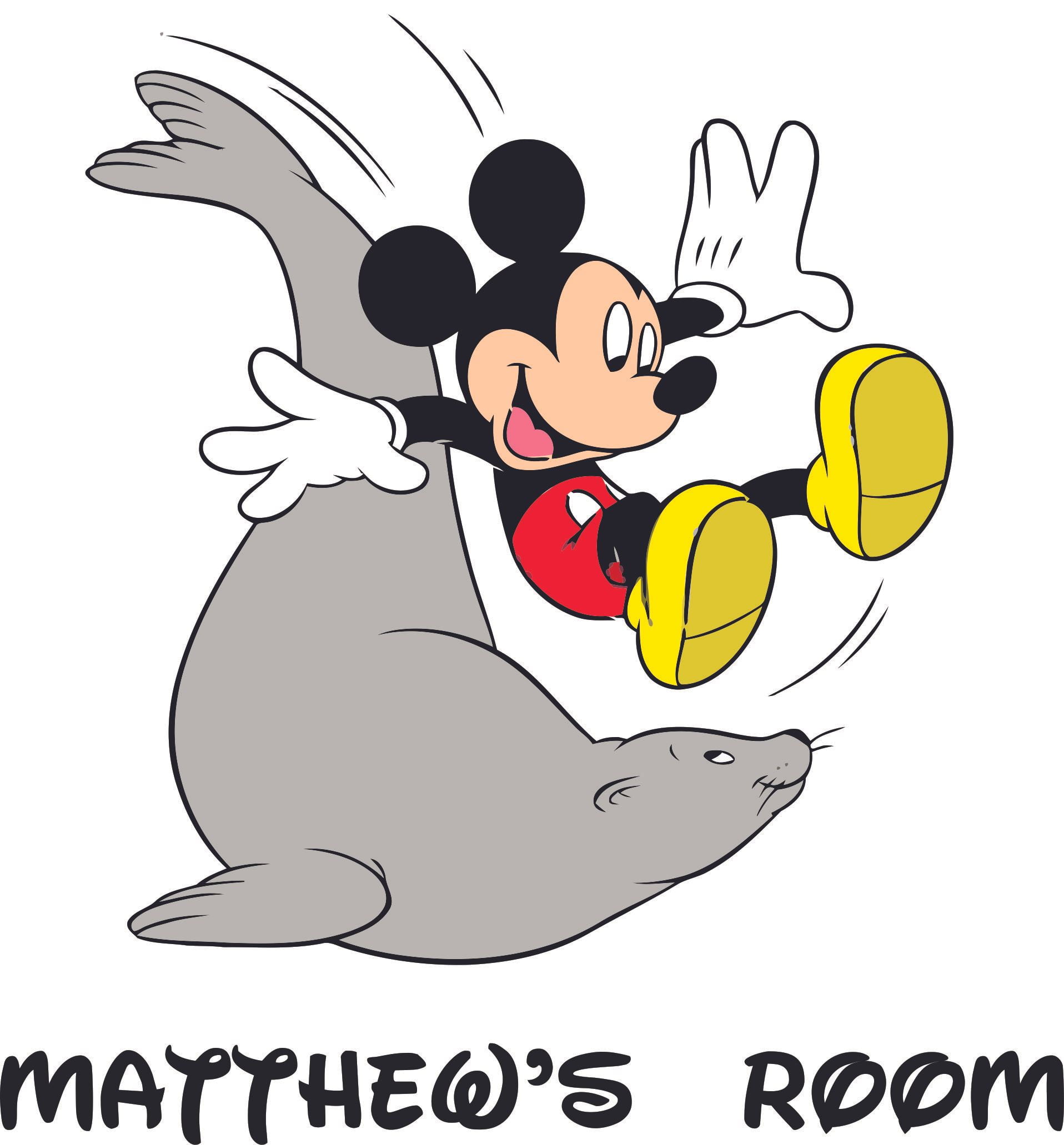 mickey mouse on seal disney decal childrens wall decal