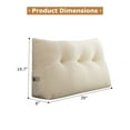 thumbnail image 2 of ANMINY Triangular Headboard Pillow with Side Pockets, Velvet Fabric, Herringbone Bed Rest Reading Pillow, Removable & Washable Cover for Twin Beds, 2 of 7