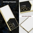 thumbnail image 5 of Compatible Samsung Galaxy S23 Ultra Case Leather White,Hybrid Electroplating Soft Silicone TPU Shockproof Protective Bumper Galaxy S23 Ultra Cover Phone Case for Samsung S23 Ultra Case 5G, 5 of 14