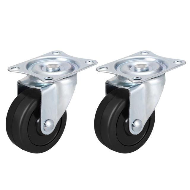 2 unids 1 pulgada Ruedas giratorias Ruedas de goma Placa superior montada Rueda de rueda de 2 pulgadas giratorio