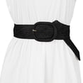 thumbnail image 4 of Cinturones de cintura ancha trenzados para mujeres INSPIRE CHIC con hebilla gruesa 22.83-33.07" negro, 4 of 4
