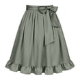 thumbnail image 2 of Ulitacool Dress For Girl Elastic Waist Graphic Prints Performance Dresses Half Apron Skirts Basic Playsuit 3-12 Years Army Green, 2 of 3