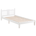 thumbnail image 6 of LEGAHOME Twin Size Bed Frame, Wood Platform Bed with Column-Decoration Headboard, Strong Wooden Slat Support, Twin Bed Frame for Boys Girls, No Box Spring Needed, White, 6 of 11