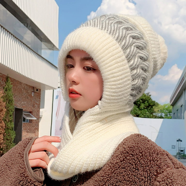 ZIZOCWA Womens Winter Hats Cool Weather Hat Women Winter Slouchy Knit Warm  Hats Wool Cap Scarf Integrated Pullover Cap Cute Parent Child Knitted Hat Man  Hats 