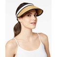 thumbnail image 1 of August Hat Colorblocked Women’s Straw Visor, Beige, 1 of 3