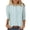 Light Blue, variant on Staron Women Striped Round Neck 3/4 Sleeve Casual Basic Loose Tops Blouse Tshirt, Gray S