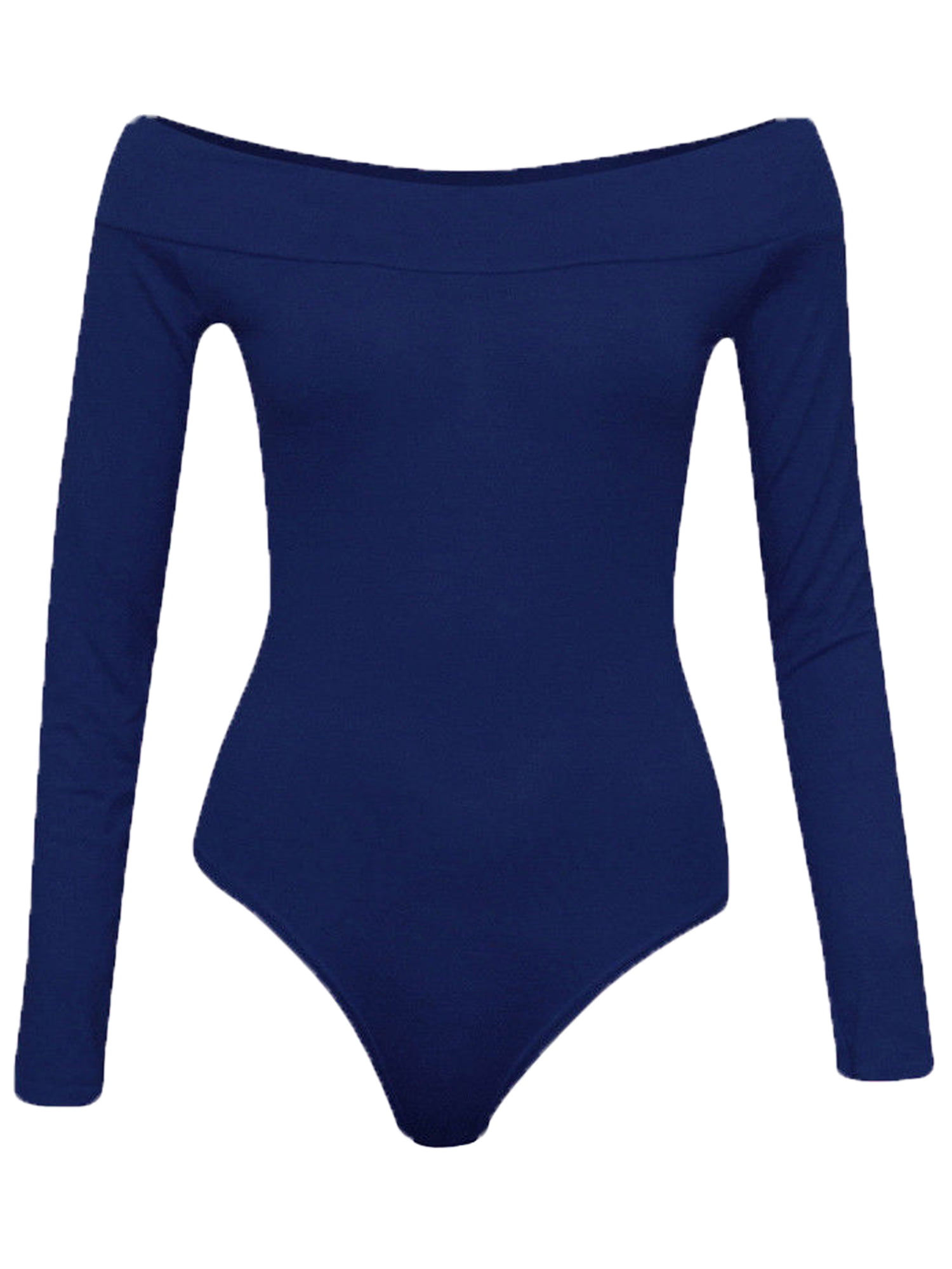 Off the Shoulder Ladies Womens Bardot Bodysuit Frill Leoatard Plus Size Top 