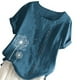 thumbnail image 4 of Camisa de mujer con botones, blusa informal de manga corta con cuello redondo, verde oscuro, M AweSitey AP001735-18, 4 of 7