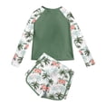 thumbnail image 2 of Aideaone 2 Piece Girls Rash Guard Set Long Sleeve Swimsuit with Shorts UPF 50+ Bathing Suits for Girls 7-12 Years, 2 of 7