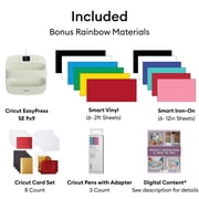 Cricut Explore 5 Cutting Machine Essentials Bundle with EasyPress 9x9 Heat Press and Rainbow Smart Vinyl & Iron-On - Die-Cutting Machine for HTV