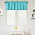 thumbnail image 4 of HA-EMORE Turquoise Airy Tier Curtains,Woven Textured Short Window Curtain for Cafe,Living Room, Bathroom,Kitchen & Kids Bedroom Rod Pocket Curtains(2 Panels, 30Inch Wide by 45Inch Long), 4 of 5